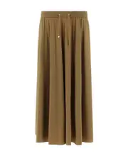 Herno Elastic Waist Drawstring Midi Skirt IT44 Brown