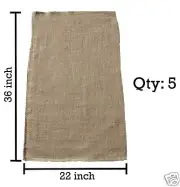 5 Burlap Sacks- Potato Sack Race Bags, Sandbags, Gunny Sack 22x36, Fish Bag
