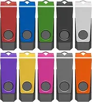 TEWENE USB Memory Stick 32GB USB Stick 3.0 Flash Drive 10-Pack,Thumb Drive Pen Drive,Usb Storage with Key Ring and Sticker for Computers, Cars and TVs