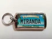Florida Personalized Keychain Miranda Sunshine State Name Dolphin 1 1/2"