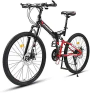 24 Speed Folding Mountain Bike 26 Inch Bicycle Double Disc Brakes Cycling Bicycle Folding Mountain Bike
