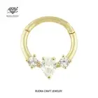 Robyn Pear Diamond Daith 14k Gold Bee Hoop Septum clicker for her