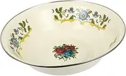 Kichvoe Enamel Edge Basin Enamel Soup Basin Retro Chinese Bowl Cereal Bowls Plate Vintage Mixing Bowl Cookie Containers Antique Kitchen Basin Washbasin Old- Fashioned Enamelware Para White
