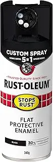Rust-Oleum Stops Rust 5-in-1 Custom Spray, Flat Black, 340 g
