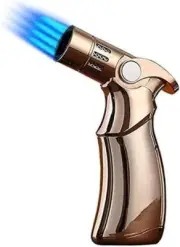 Torch Lighter,Windproof 4 Jet Flame Refillable Butane Gas Lighters Metal Lighter