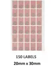 AVERY TOP TAB 44208 COLOUR CODING NUMERIC LABELS '8' MAUVE 20mm x 30mm 55B003