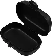 Elegant Snap Closure Pill Box Compact Glasses Organizer Hard Shell Travel Case for Women Black