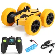 360 Degree Rotating RC Truck 2.4GHz 4WD Fast Kids Toy Double Sided-Yellow