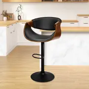 ALFORDSON Bar Stool Gas Lift Upholstered All Black