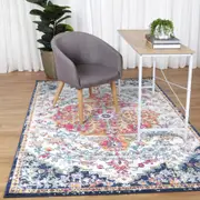 Brand Ventures Provence Light Grey and Dark Blue Transitional Rug