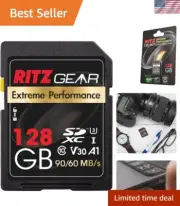 128GB SD Card - High Speed, Waterproof & Ideal for 4K Videos
