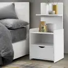 Bedside Table Cabinet Shelf Display Drawer Side Bedroom Nightstand Unit Storage