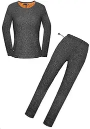 [IMYOGI] Cozy Heating Underwear Women Thermal Underwear Set 9 Areas Heating Baselayer Top + Pant USB Electric Winter Warm Clothing
