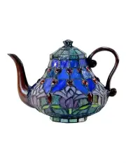 [G&G Bro] Mauve Tulip Teapot Table Lamp in Blue/Black