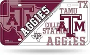 Rico Industries unisex NCAA Texas A&M Aggies Metal Auto Tag MTG260202, Red/White, 12"/6"