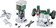 Bosch 18V Cordless Brushless Trim Router Without Battery, Including Router Plunge Base, 3mm Round Over Bit, 1/4" Collet & Parallel Guide (AdvancedTrimRouter 18V-8)