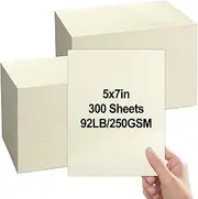 party greeting 300 Sheets Linen Invitation Cardstock 5x7 White Blank 92lb 250GSM Cover Card Stock Heavyweight Textured Paper Cardstock for Printer Index Cards Postcards Invitations Greeting(Ivory)
