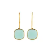 Calista Earrings in Sterling Silver with Aqua Chalcedony - Shiny Finish Jewellery in Australia