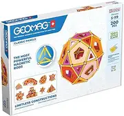 Geomag - Classic Panels 200 Pieces - Magnetic Construction for Children - Green Collection - 100% Recycled Plastic Educational Toys, Multicolor (474)