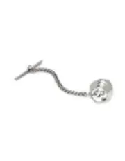 [Cudworth] Rhodium and Crystal Tie Tak Chain in Silver