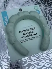 Headband Bliss Women Spa Hair Microfiber Bubble Light Blue Soft Gentle New