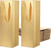 PETSLOVE 12 Wine Gift Bags Bottle Gift Bags for Liquor and Champagne, 11.94x11.18x38.1 CM, Luxury Gold Gift Bags with Handles for all Occasions (Grass Texture)