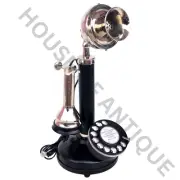 Retro Iron & Brass Candlestick Telephone – Vintage Style Decorative Phone.