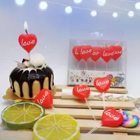 在飛比找ETMall東森購物網優惠-生日蠟燭紅色小紅心表面love字母愛心蛋糕裝飾創意求婚表白情