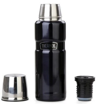 THERMOS PREMIUM 470ML THERMOMAX INSULATED STAINLESS KING FLASK MIDNT BLUE