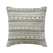 Grey Velvet Striped & Crystal 16"x16" Throw Pillow Cover - Stripe Dream