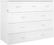 AFI Deerfield Murphy Bed Chest with Charging Station, Full, White
