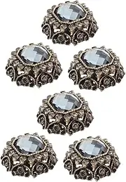 LIGIGWASH 6Pcs Vintage Rhinestone Coat Buttons Elegant Fasteners for Clothing DIY Crafts Decorative Buttons for Jackets Dresses Sweaters