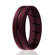 ROQ Silicone Wedding BR Middle Line Ring - Basic-Bordo by ROQ for Men - 11 mm Ring