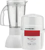 Moulinex AR6801 Chopper & Blender La Moulinette 800 W + Blender Double Blade Stainless Steel 200 g and 750 ml 1-2-3 Fruits White/Red