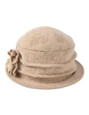 [Gregory Ladner] Cloche Hat With Flower in Brown