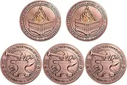 5pcs Red Copper Dumpster Fire Coins The Strongest Steel is Forged in The Fire of a Dumpster Challenge Coin I’m Fine Funny Coin for Work Hilarious Coin