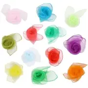 12 Pcs Square Juggling Silk Dance Scarves for Kids Children Play Magic Tricks