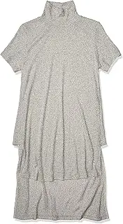 [Maternal America] Womens T5633R Turtle Neck Hi-lo Top Maternity Blouse - Gray
