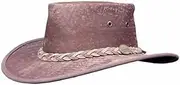 [Barmah] Squashy Kangaroo Leather Hat (XL, Hickorystone)