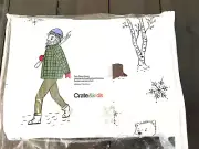 NEW CRATE & BARREL Kids Organic Cottn Flannel Lumberjack Twin DUVET COVER 68x88