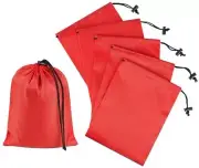 Drawstring Bag with Toggle - Nylon Cinch and Ditty Pouch () 6 x 8 Inch Red