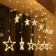 Star Curtain Light | 6 Big Star 6 Small Star Light | with 8 Flashing Modes