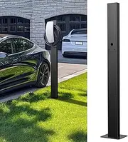 Heavy Duty EV Charger Pedestal Outdoor Tesla Charger Stand for Gen 3 Electric Vehicle Charging Stations Corrosion Resistance EV Charger Stand Compatible with Tesla Mobile Connector & J1772 Charger