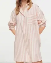 Peter Alexander Pj Pyjama Nightie Dress Womens 1+ 16-18 Peach White Striped M
