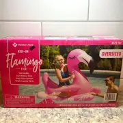 Members Mark Novelty Ride On Pool Float Oversized Flamingo Handles Pink NEW NIB!