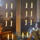 10Pcs LED Candles with Remote Timer Electronic Candle with Suction Cups