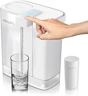 PHILIPS GoZero Next-gen Instant Water Filter Pitcher, Rechargeable Battery, Mirco-X Clean Technology, 3L 12 Cups, 1L/min Fast Flow, Countertop Filtered Water Purifier Jug for Tap Water, 1 Filter