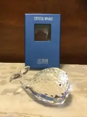 NIB Oleg Cassini Crystal Blue Whale Paperweight 3956 Signed - Nautical Decor