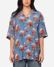 [CHAMPION] Champion Route 40 Drifter Button Up Shirt Teal - Size S S Teal