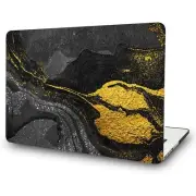 LassDoo MacBook Pro 13” Hard Case Shell w/ Keyboard Cover - Black Gold Flow